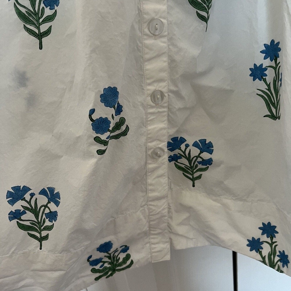 White Floral Button-Front Midi Skirt - Picture 3 of 5